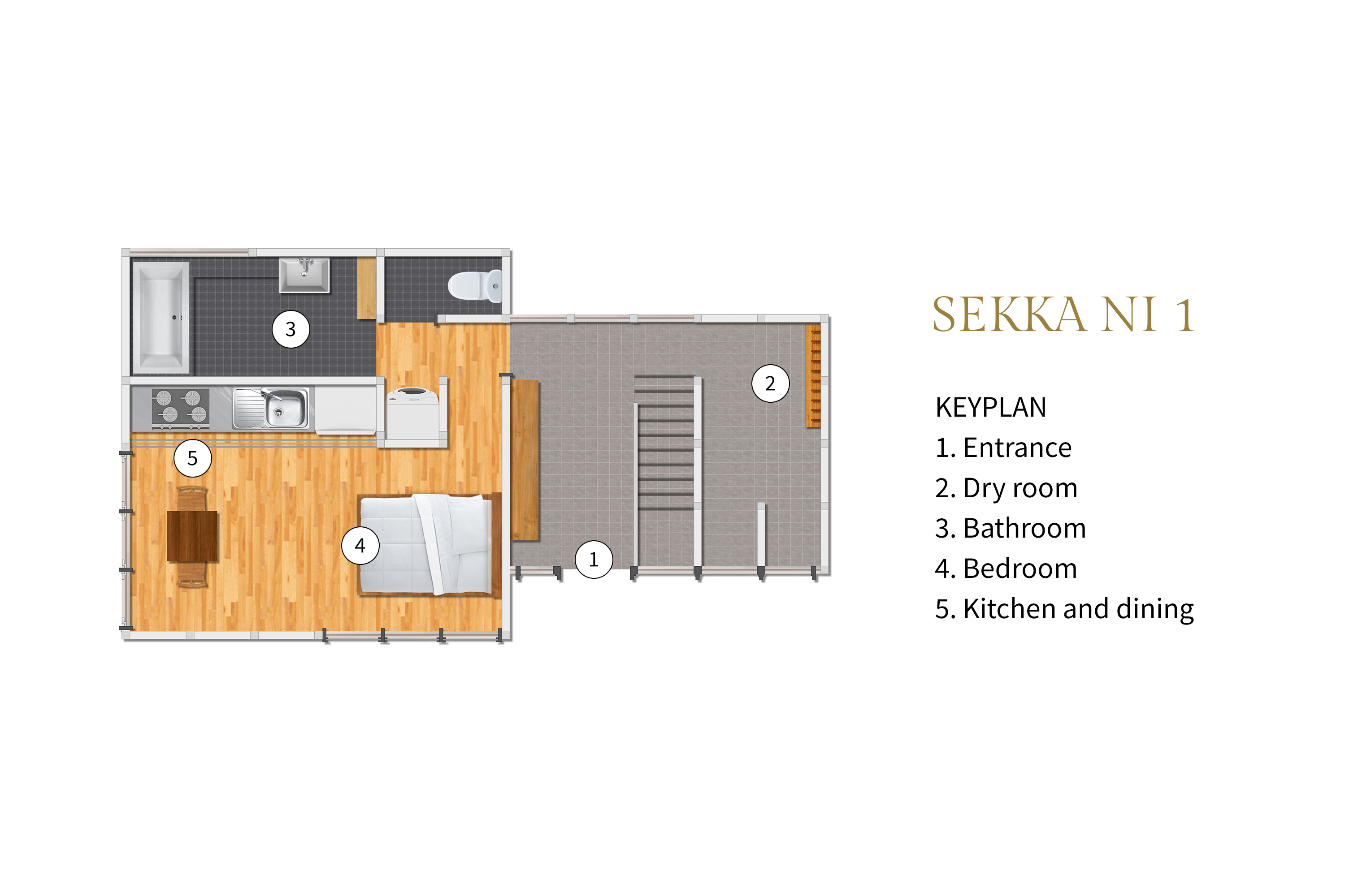 Sekka Ni 1 - Floorplan with keyplan<br />